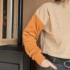 Pull femme Bi-colore Beige