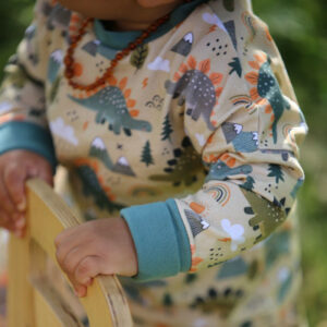 tee shirt évolutif enfant motif dinosaure. cousu en france
