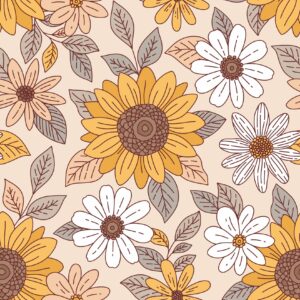 motif tournesol pour vêtement évolutif enfant et bébé . coton biologique cousu en France