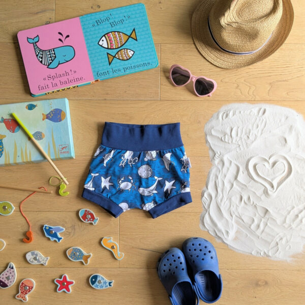 short type bloomer évolutif pour les enfants en coton biologique