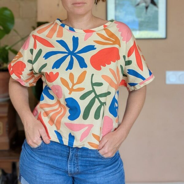 t-shirt femme coloré et confortable en coton bio