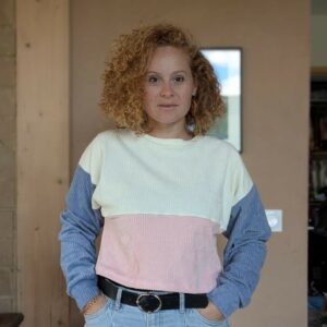 pull en velours tri colore