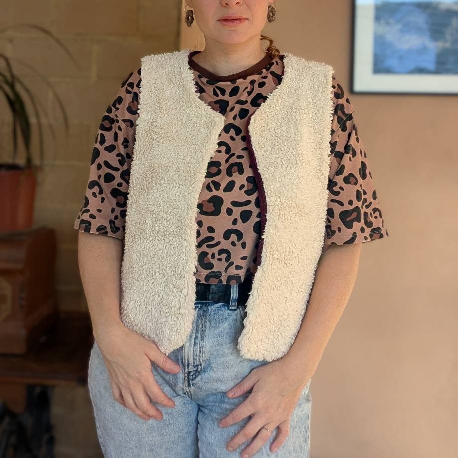 gilet de berger reversible pour femme en coton bio