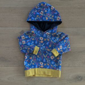 Sweat à capuche Fleurs bleu