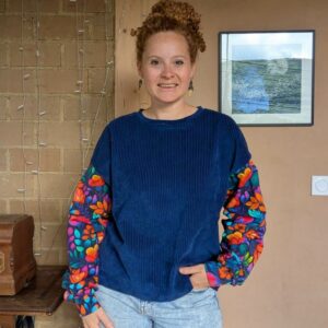 Sweat velours/fleurs L